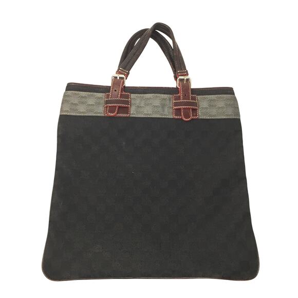 LOEWE - Leather-Trimmed Anagram Canvas Tote Black & Gray - Picture 9 of 10